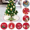 36 Inches Christmas Tree Skirt Red Santa Snowflakes Snowman Reindeer Xmas Tree Skirt Holiday Decor for Home Party