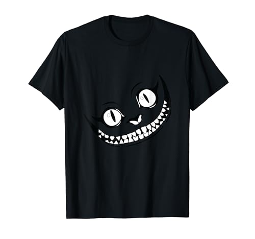 Black and White Grinning Cheshire Cat T-Shirt