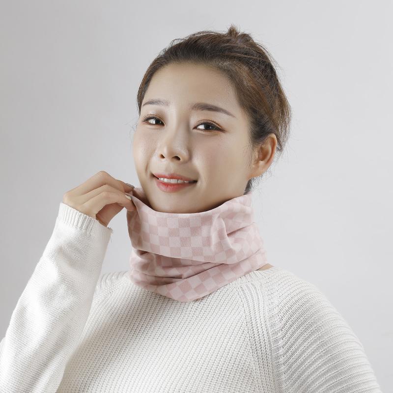 Women's Knitted Plaid Multifunctional Neck Gaiter Earloop Scarf Headband 3 in 1 Autumn Winter Warm Accessory Versatile Headwrap