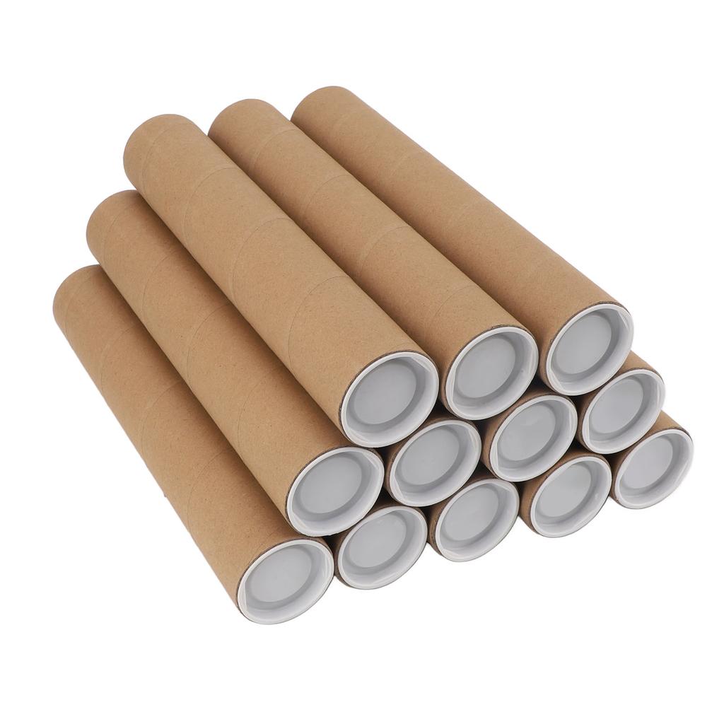 12 Pcs Round Paper Tubes Poster Storage Tubes Multipurpose Mailing Poster Paper Tubes with Plastic Lid