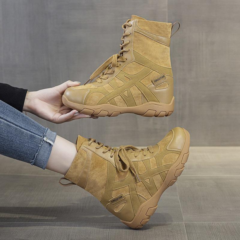 Autumn and winter new Maillard short boots cm invisible inner height increase rhubarb boots Martin boots women