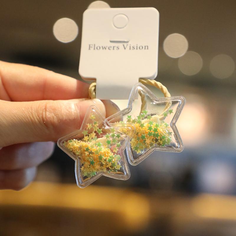 2PCS Fruit Quicksand BB Cartoon Clips Kids Hairpins Children Headwear Baby Clips Headdress Elastic Hair Bands Girls Accessories