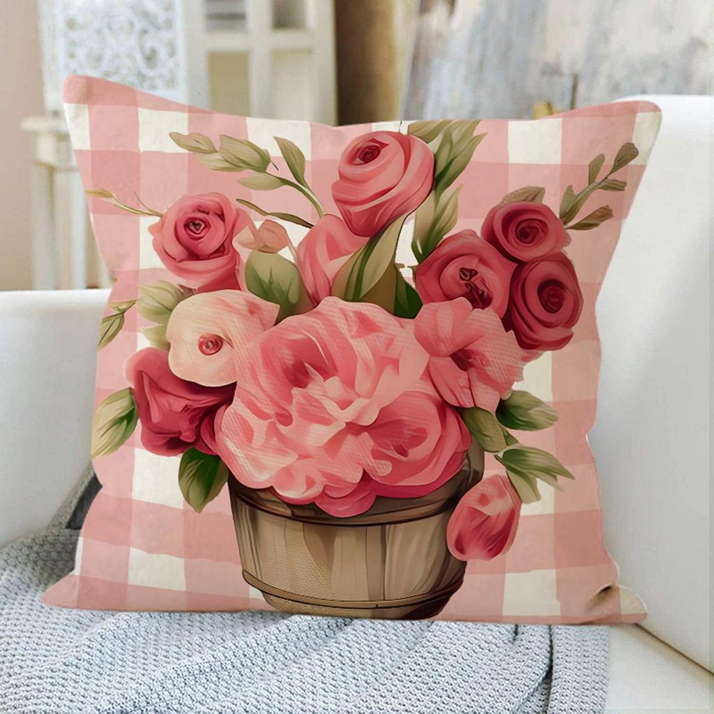 Car Pillow Cover Valentine's Day Party Sofa Decorative Pillow Cover Linen Printed Cushion