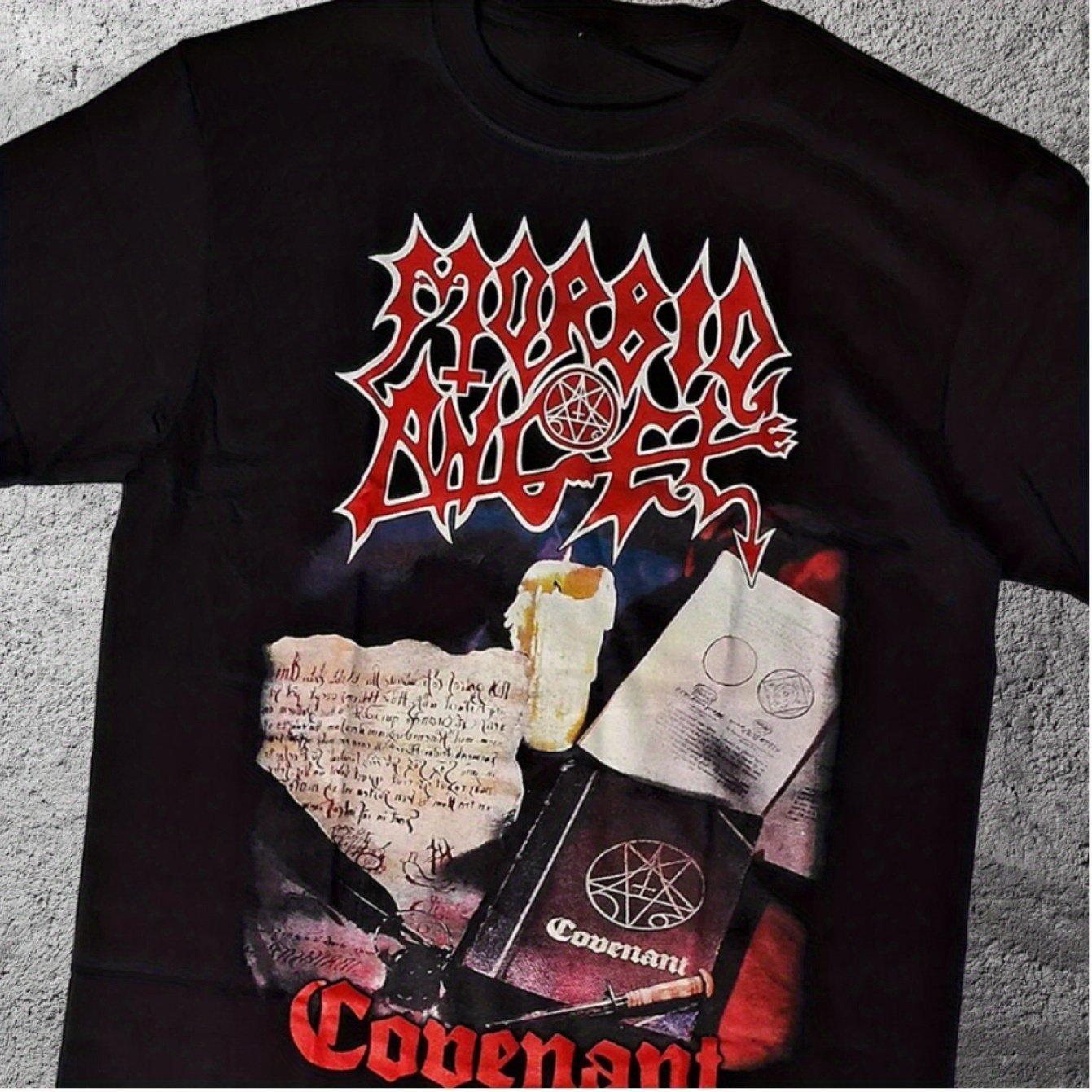 

American Hip Hop Y2K Street Style Morbid Angel Covenant Heavy Metal Band T-Shirt Summer Vintage Fashion Men and Women Streetwear 4XL