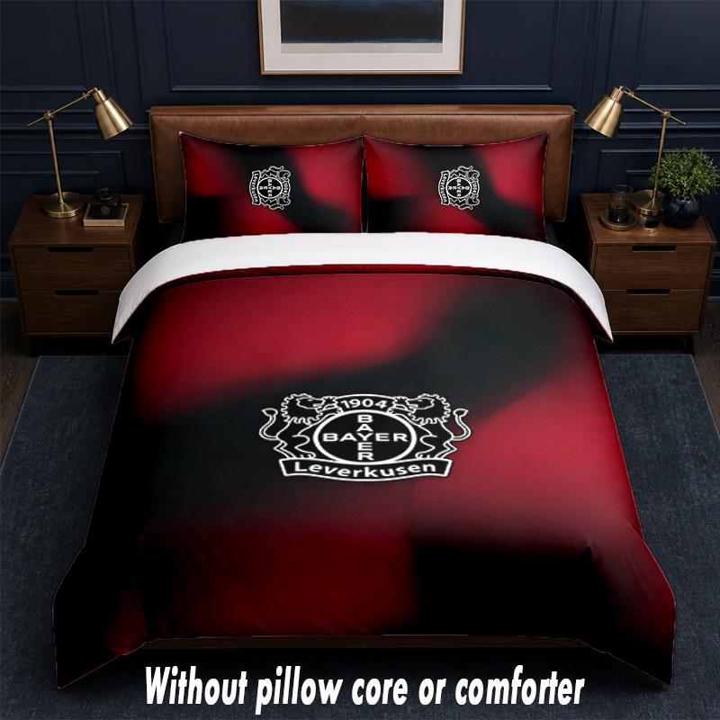 Set Biancheria da Letto Bayer Leverkusen Football Design 1 Copripiumino + 2 Federe Morbido Traspirante Biancheria da Letto per la Casa