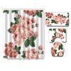 Painted Flowers Bathroom Shower Curtain Floor Mat Toilet Cover Foot Mat Four-Piece Pattern Size Fixed Zhi