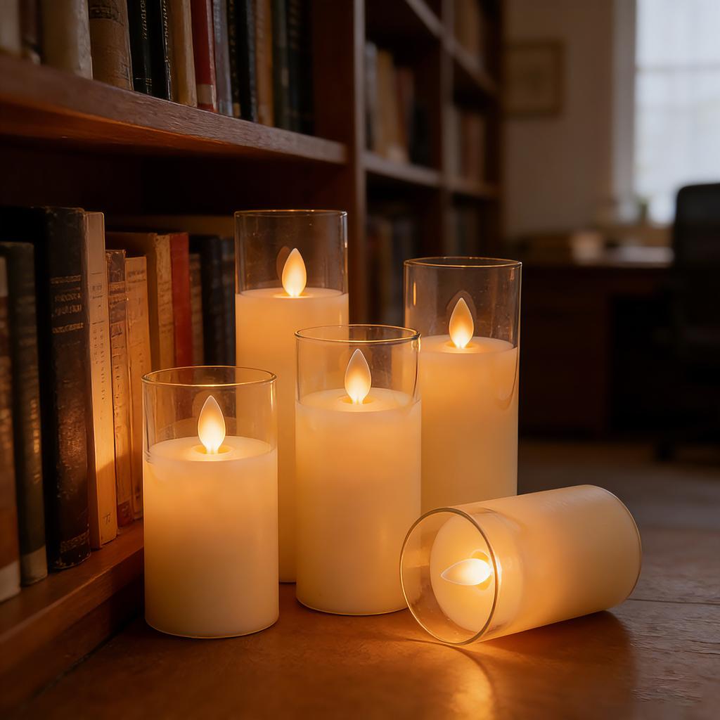 LED Pillar Candle with Flickering Swaying Wick Remote Control USB Powered for Christmas Home Decor & Realistic Ambiance