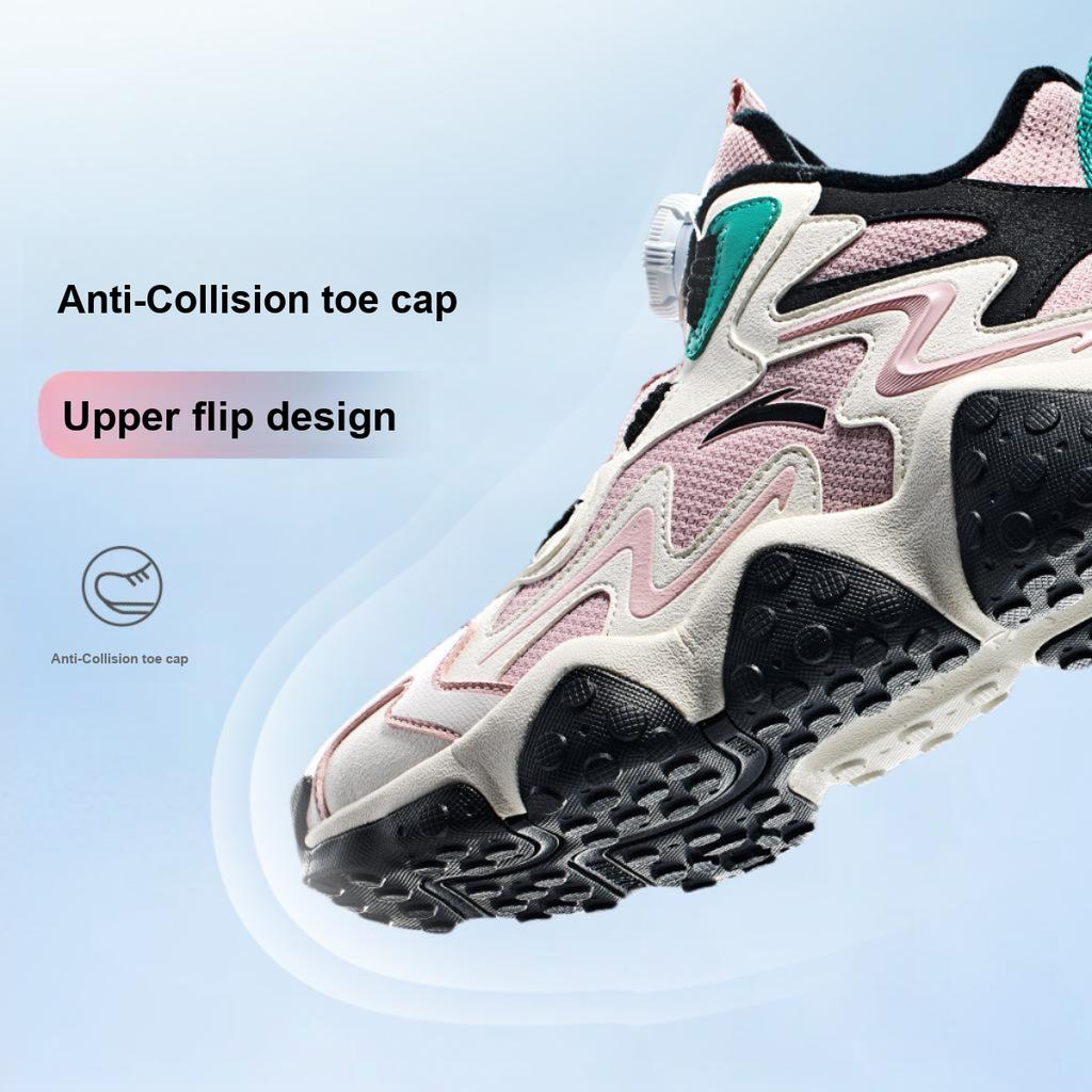 Anta Kids Panstone Trendy Fashion Thickened Non-Slip Wear-Resistant Low-Top Casual Shoes Kids casual shoes Pink White Black A22446922-2