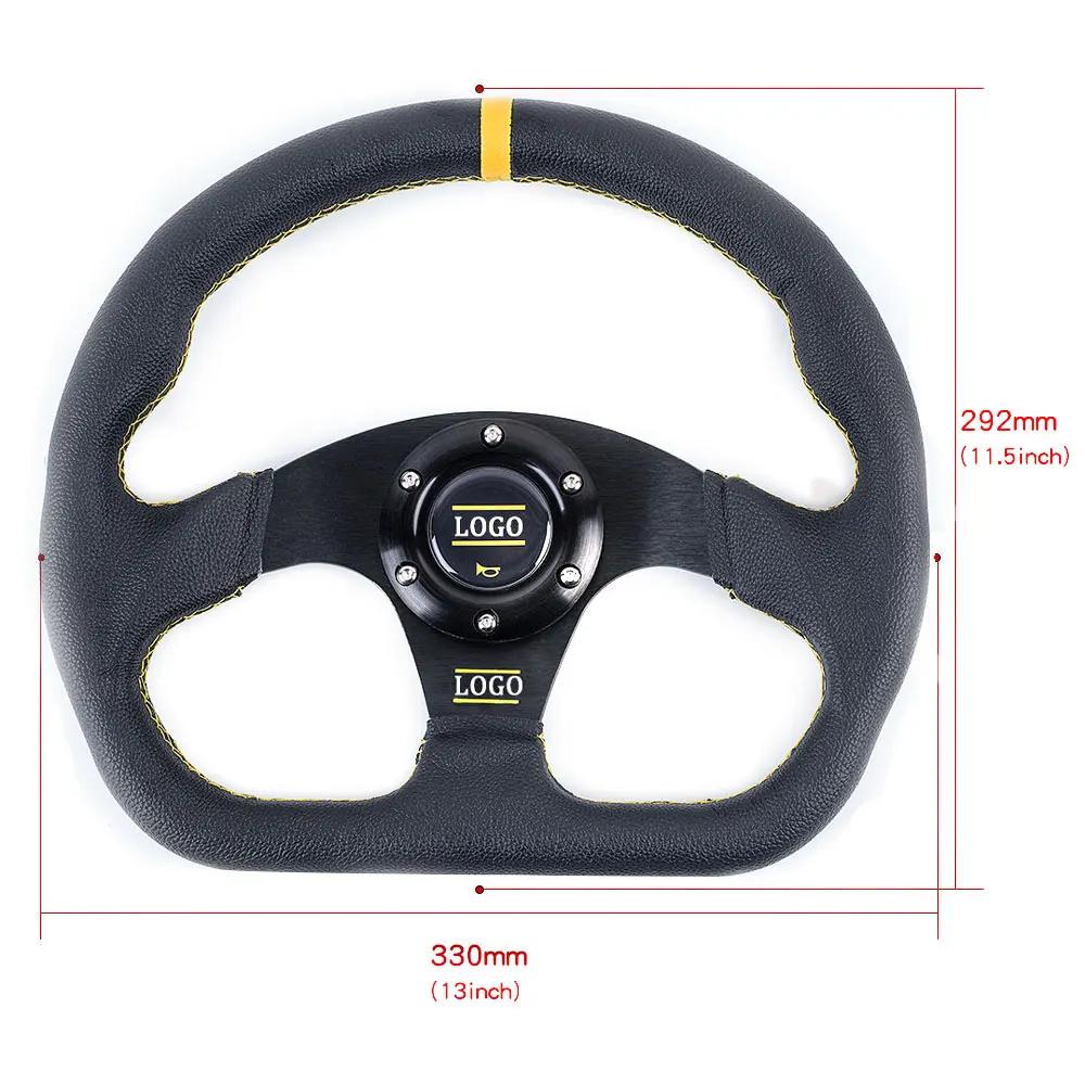 13inch Car Steering Wheel Universal 320mm PVC Aluminum Racing Sport Steering Wheel Fit To Most Cars Modification Accessories