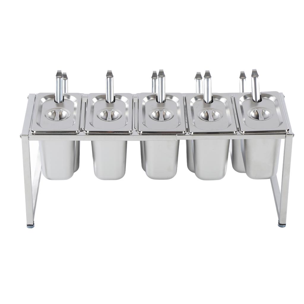 Telescopic Condiment Dispenser Dual Layers Stainless Steel Jam Pot Rack for Milk T Shop Household