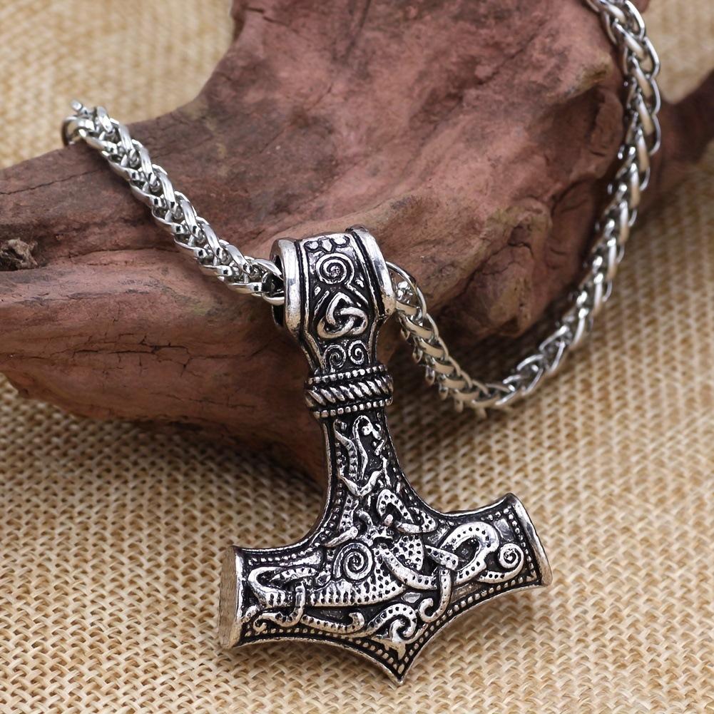 Trendy Viking Necklace Stainless Steel Pendant Unisex Hip Hop Jewelry for Men Women