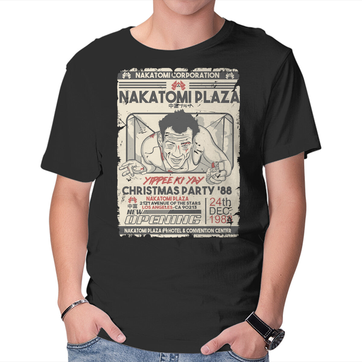 Unisex Crew Neck T-Shirt Yippee Ki Yay Christmas Party Graphic Short Sleeve Casual Tee XXXXL