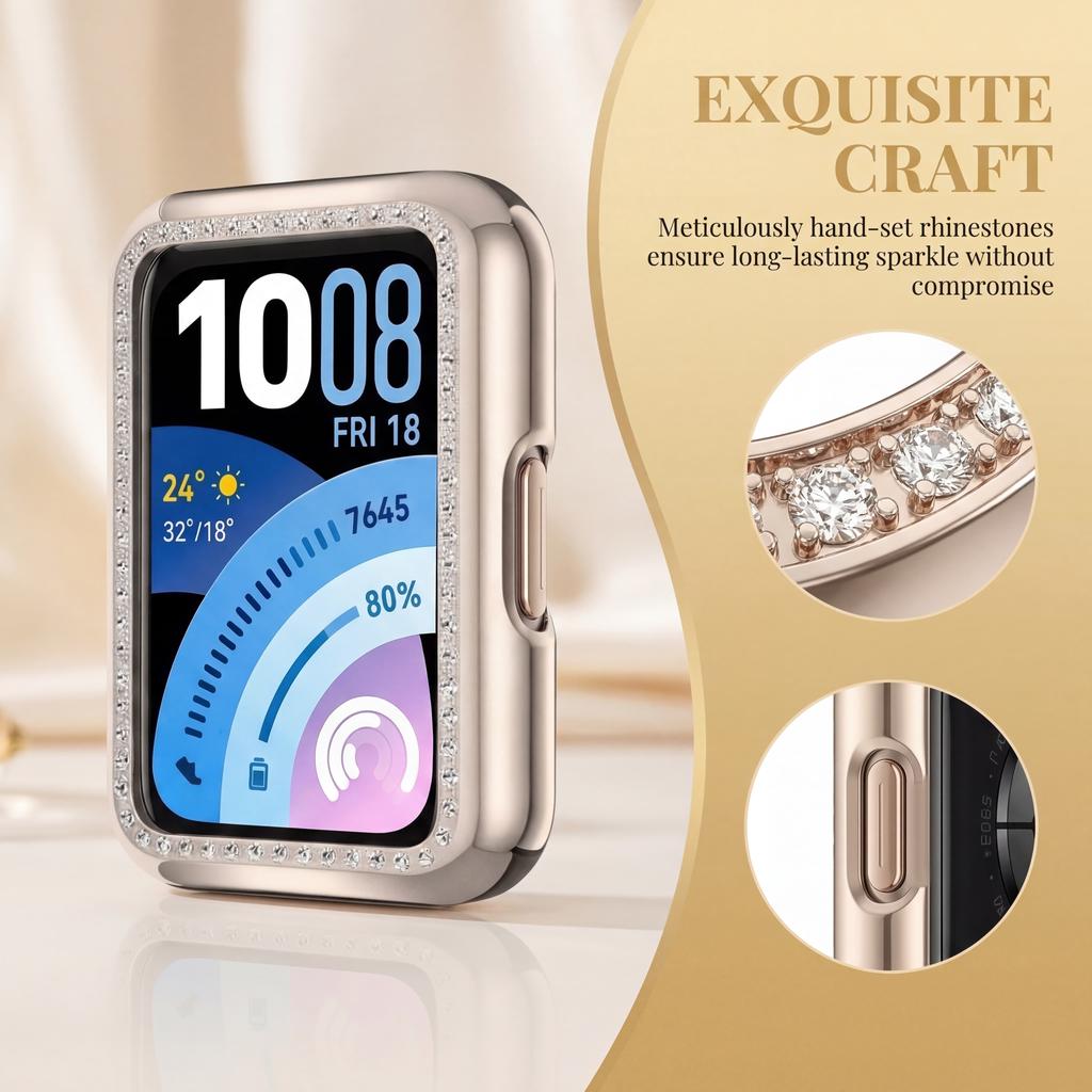 Diamond Case for Huawei Band 11 smartwatch Accessories All-Around Hard Hollow PC Bumper Frame shell Cover for Huawei Band11 case