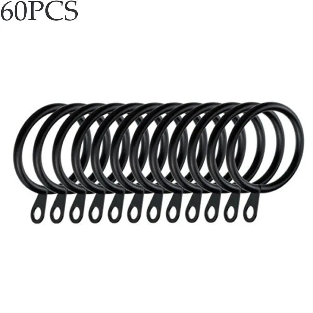 Metal Curtain Rings, Hanging Hooks for Curtains, Rods, Pole Voile, Heavy Duty Rings, 6Pcs, 96Pcs