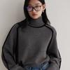YYFS Women's Fashion Casual Fall Winter Stripe Print Long Sleeve High Neck Sweaters