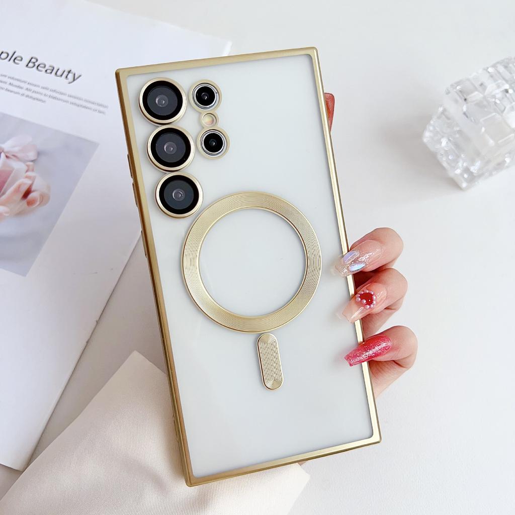 Samsung S25 Ultra Electroplated Mobile Phone Case S23 Titanium Matte S23plus Magnetic Note20