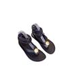 Herringbone sandals women's 2025 summer new round toes cross straps casual flat-bottomed fashion beach Roman shoes