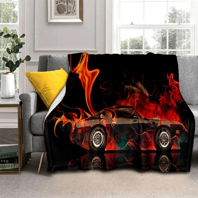 Coperta Cartone Animato Auto Sportiva Futura 3D HD Concept Car, Coperta Morbida da Divano per Casa Camera da Letto Letto Divano Picnic Viaggio Coperta per Bambino