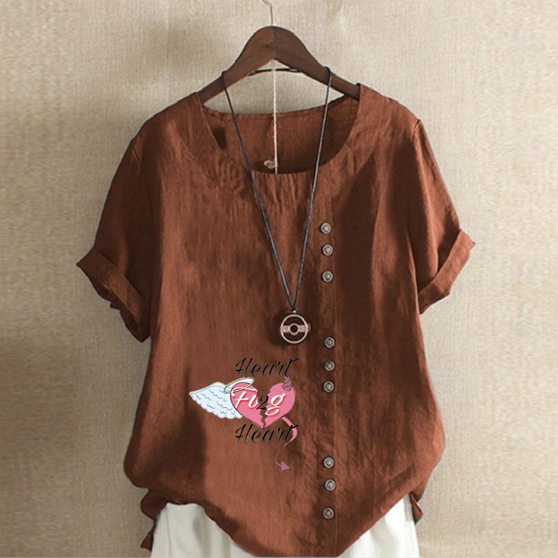 Tricou cu mânecă scurtă pentru femei, cu imprimeu 'Scrisoare de dragoste', Cămașă largă din bumbac, Bluză casual largă de vară, Topuri mărimi mari