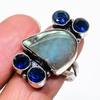 Anillo de Plata de Ley 925 con Labradorita Natural y Iolita Talla 9 AR-16590