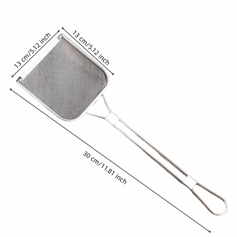 Stainless Steel Oil Strainer Skimmer Long Handle Skimmer Spoon Oil Skimmer Spoon Deep Fryer