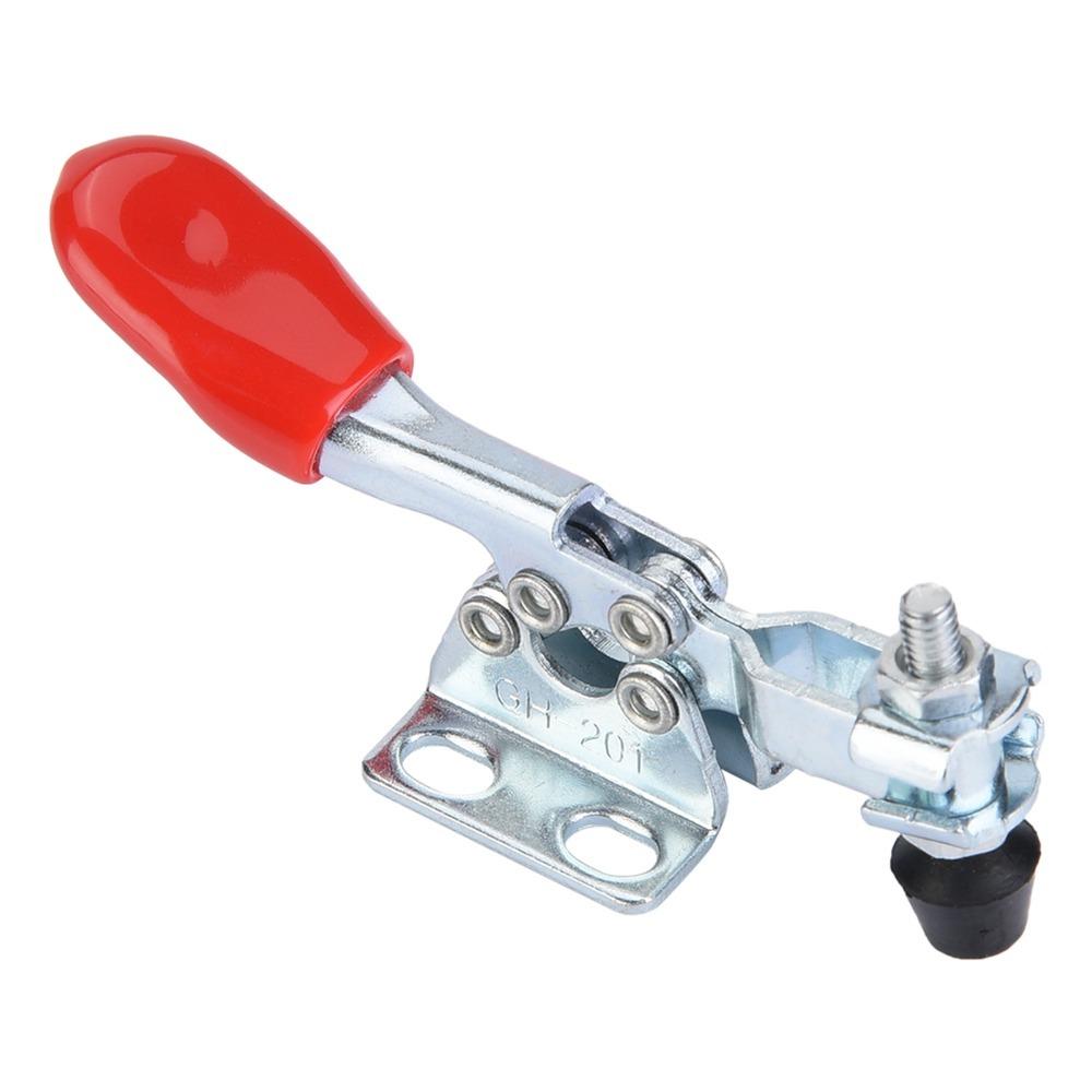 5 Pcs Silver Toggle Clamp Antislip Handle Vertical Type Clamp Quick Horizontal Clamp Hand Tool Use