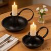 2 Peças Suporte para Velas de Ferro Suporte para Velas Cônicas com Alça Curva Preto Suportes de Castiçal Retrô para Decoração de Halloween Natal