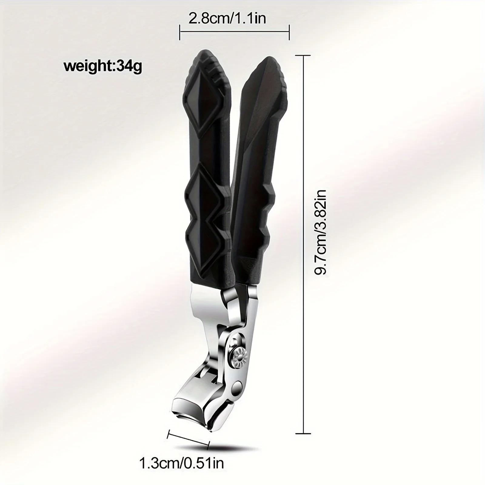 

Professional Anti-Splash Nail Clippers for Seniors Wide Jaw Angled Head Stainless Steel Fingernail Toenail Cutter with Catcher