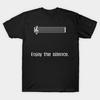 Men Black Print T-shirt Super Large TShirt Enjoy-the-silence No-Cut Transfer Paper Print Cotton Tshirt