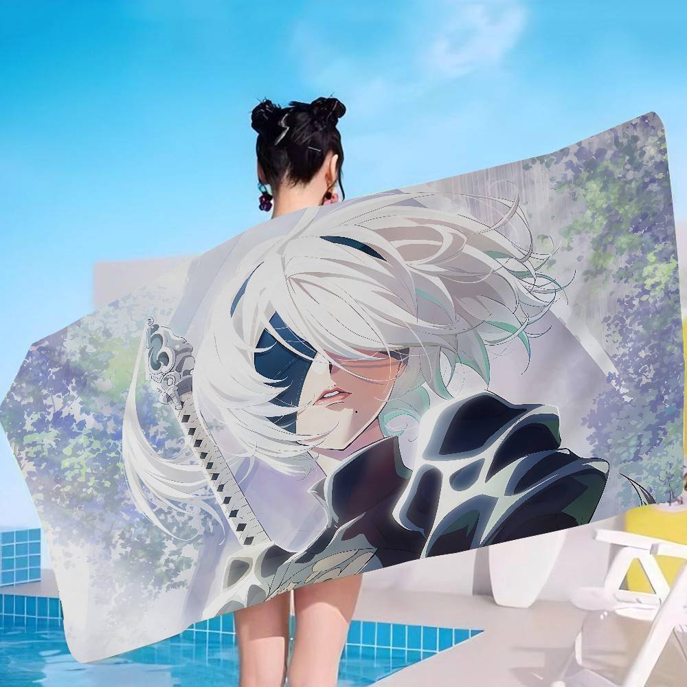 Game Nier Automata Bath Towel Microfiber Soft Water Absorbing Breathable For Girl Kids Decorative Cartoon Beach Towel