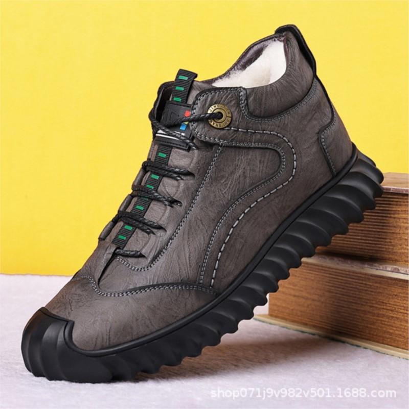Fashion Cotton Shoes Men Plus Cashmere Thickening Warm Cotton Shoes Men High Top Non-slip Sports Cotton Shoes Wool Snow Boots D561