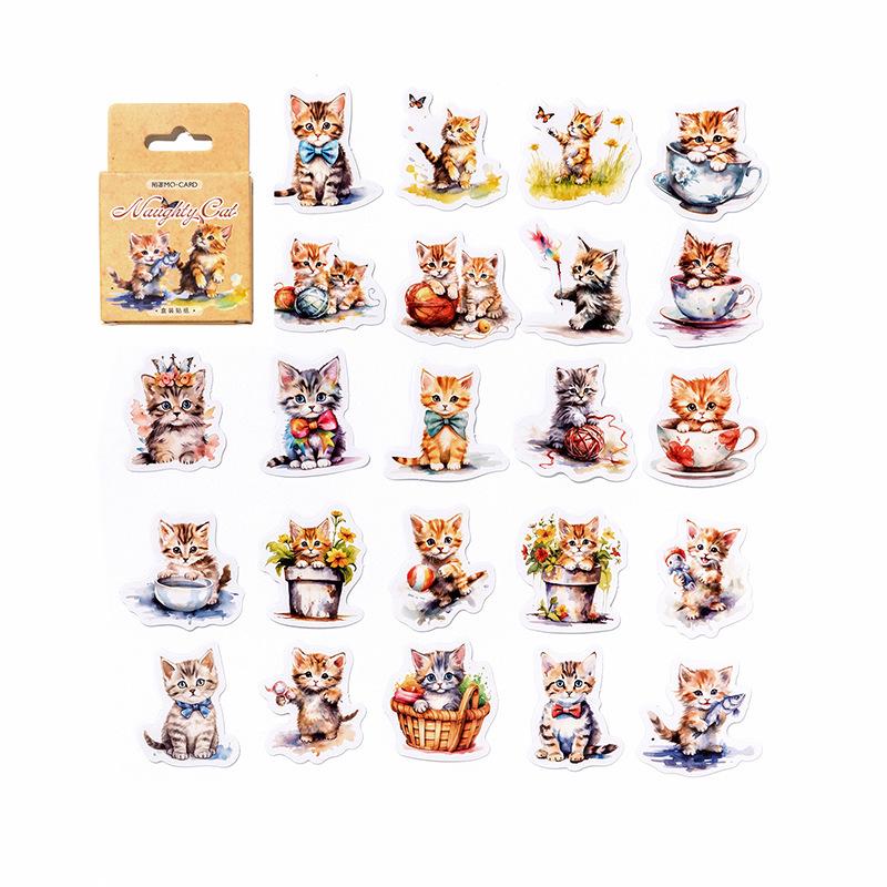 

Mò Ink Cartridge Sticker - Mischievous Cat Design: Cute Pet Decor for Journals, Diaries, Phone Cases, and Collages.