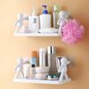 1/2pcs Creative Bathroom Storage Shelves Cute White  Shelves Shelf Self-adhesive Bathroom Cosmetics Storage Racks