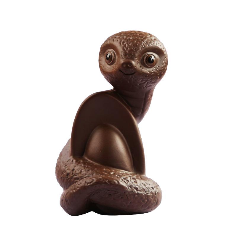 Zisha Tea Pet Spirit Snake Ingot – Kung Fu Tea Set Ornament & Table Decoration