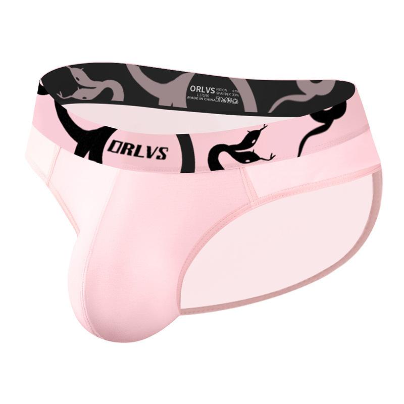 Ice Silk Transparent Underwear Stitching Large U Pouch Men's Briefs Sexy Low Waist Convex Underpants Man Sports Panties