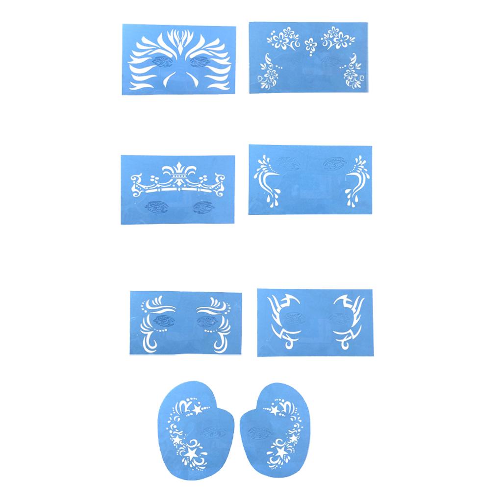 7x Paint Stencil Reusable Makeup Soft Painting Template Plastic