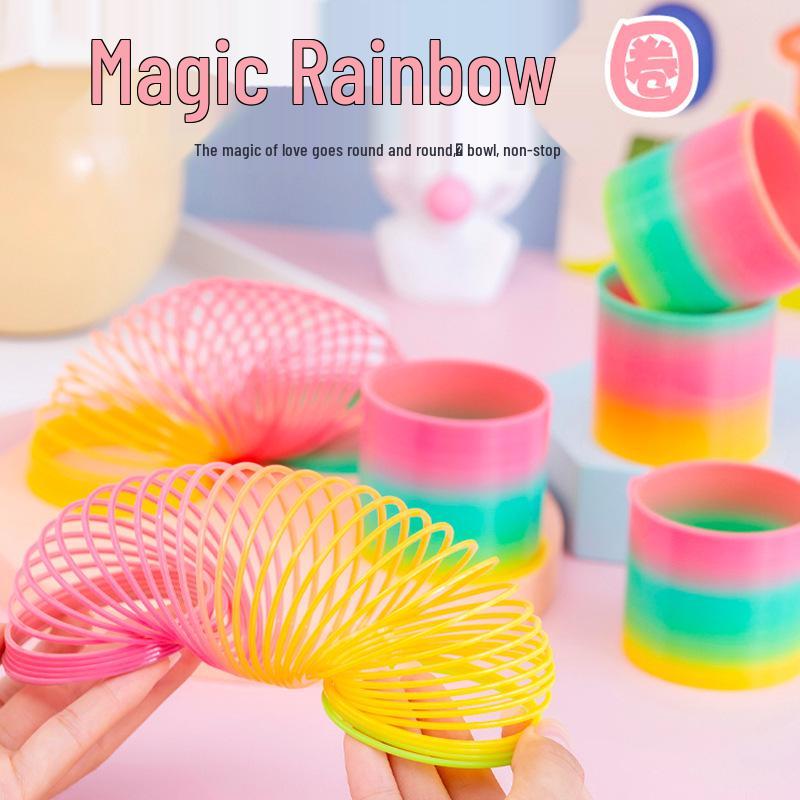 Colorful Stacking Rings with Smiley Face Slinky Prize for Kindergarten Gifts