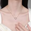 Fashion Heart Pendant Necklace IGI Certified Moissanite Link Chain Choker 925 Sterling Silver 18K Gold Plated Women's Wedding