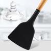 12Pcs Wooden Handle Silicone Kitchen Utensils Silicone Kitchen Utensils Non-stick Pan Cooking Spatula Baking Storage Tool