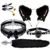 Cute Tail Anal Plug Bow-Knot Soft Cat Ears Headbands Collar Cosplay Couples Accessories Sex Toys For Female Male