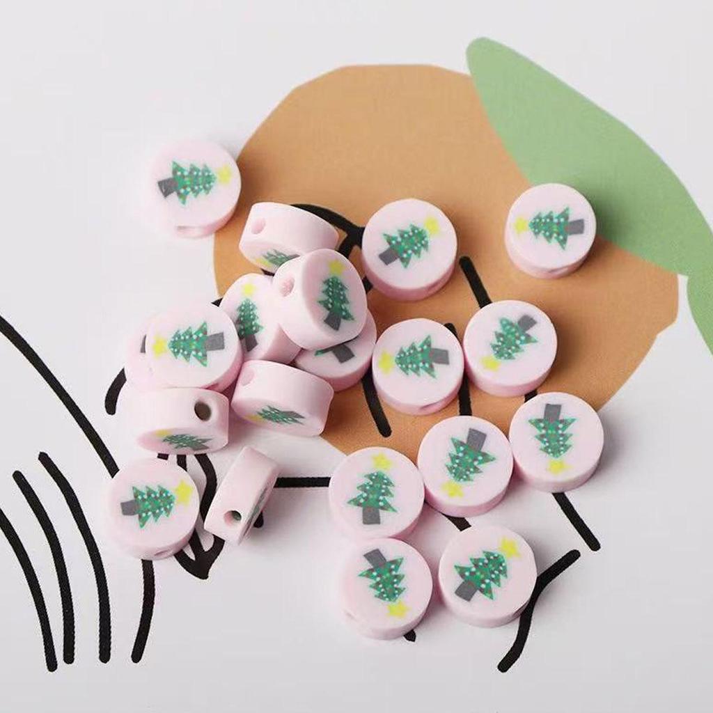 Polymer Clay Beads for DIY Jewelry - Christmas Tree Designs, 100 Pcs