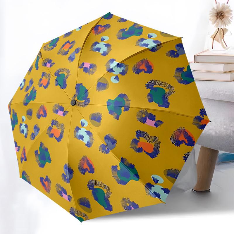 

1pc Leopard print Automatic Folding Umbrella - 8-Rib Automatic Open/Close, Large Canopy Birthday Festival Gift yy251217096