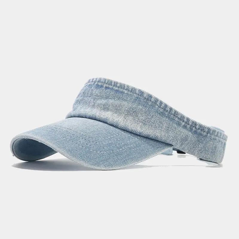 

LDSLYJR Spring and Summer Cotton Solid Visors Baseball Cap Adjustable Sun Protection Cap For Men and Women 06 56-61cm wear небо синє кольору
