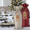 Burlap Wine Gift Bags, 24 Pcs Jute Drawstring Wine Bottle Covers with Ropes and Tags for Christmas