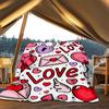 1pc Love, Valentine's Day Outdoor Blanket - Soft Flannel Cozy for Travel & Camping - All-Season Warm Bed Cover, Machine Washable yy251229086