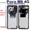 LCD Middle Frame Housing For Xiaomi Poco M6 M6 Pro 4G 5G Middle Frame Holder Cover With Volume Key Replacement Repair Parts