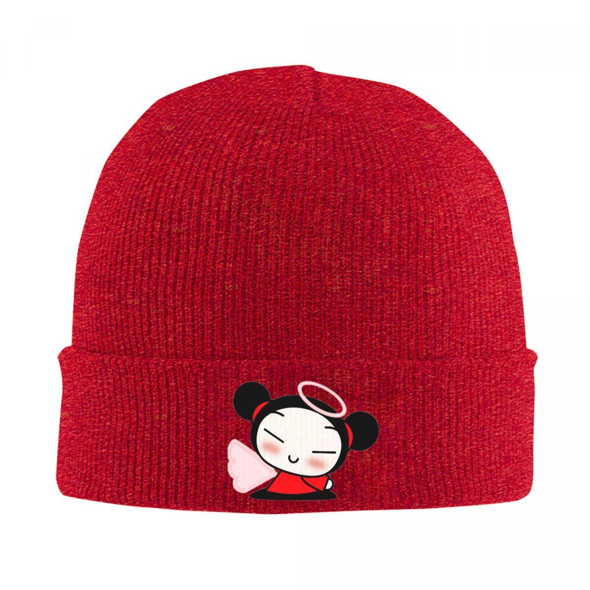 

Cartoon Pucca Warm Knitted Cap Hip Hop Bonnet Hat Autumn Winter Outdoor Beanies Hats for Unisex Women Adult One Size