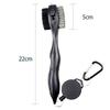 Golf Club Brush Cleaner Double-Sided Wire/Nylon Bristles with Retractable Clip Hook For Iron Wood Groove Cleaning Tool