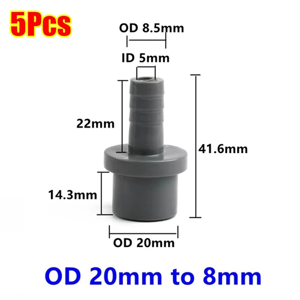 5Pcs Soft PVC Pagoda Connector 20/25/32mm to 8-25mm Pipe Joint Fittings for Aquarium Fish Tank