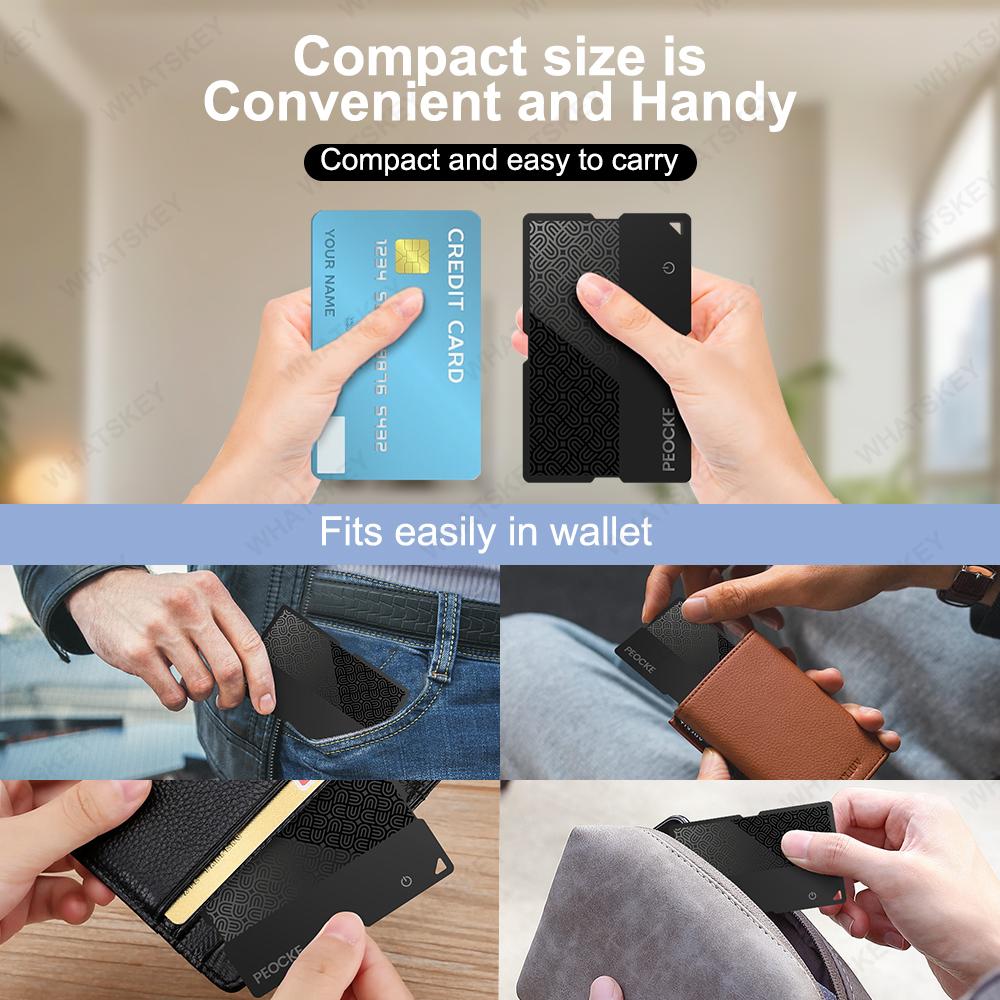 Android Wireless Charging Mini GPS Tracking Location Wallet Tracker Card Waterproof GPS Locator Works with Google Find My App Ta